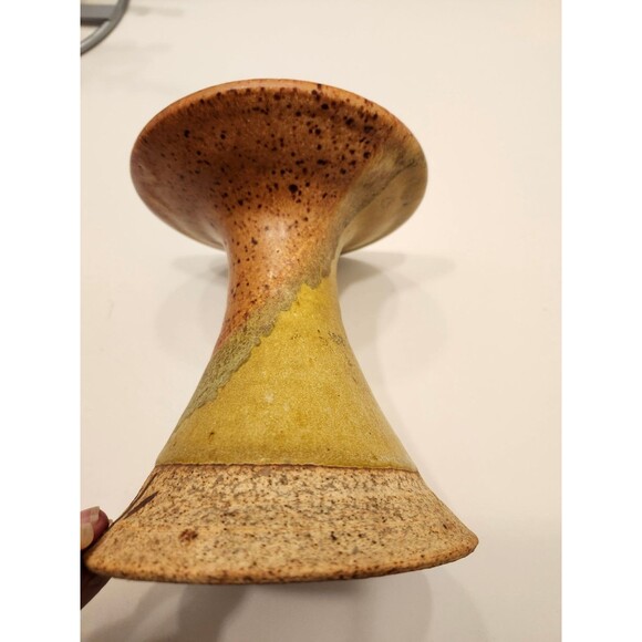 Handmade Ceramic Candle Holder Pottery Signed Artisan Rustic Design Vintage - Picture 5 of 14